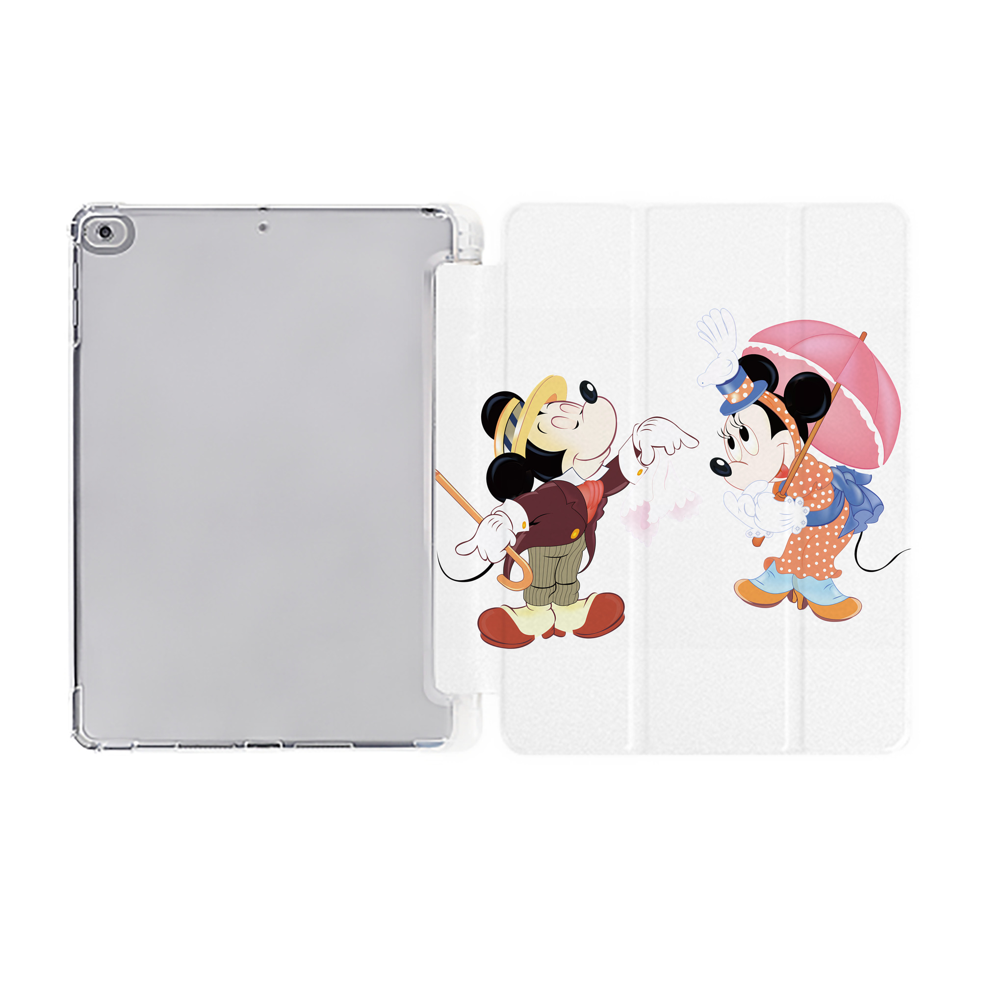 （画像用） ミッキーマウス Mickey Mouse IPad ケース ペン収納付き 三つ折りスタンド PUレザー×シリコン 対応機種9.5/10.5/10.9インチ